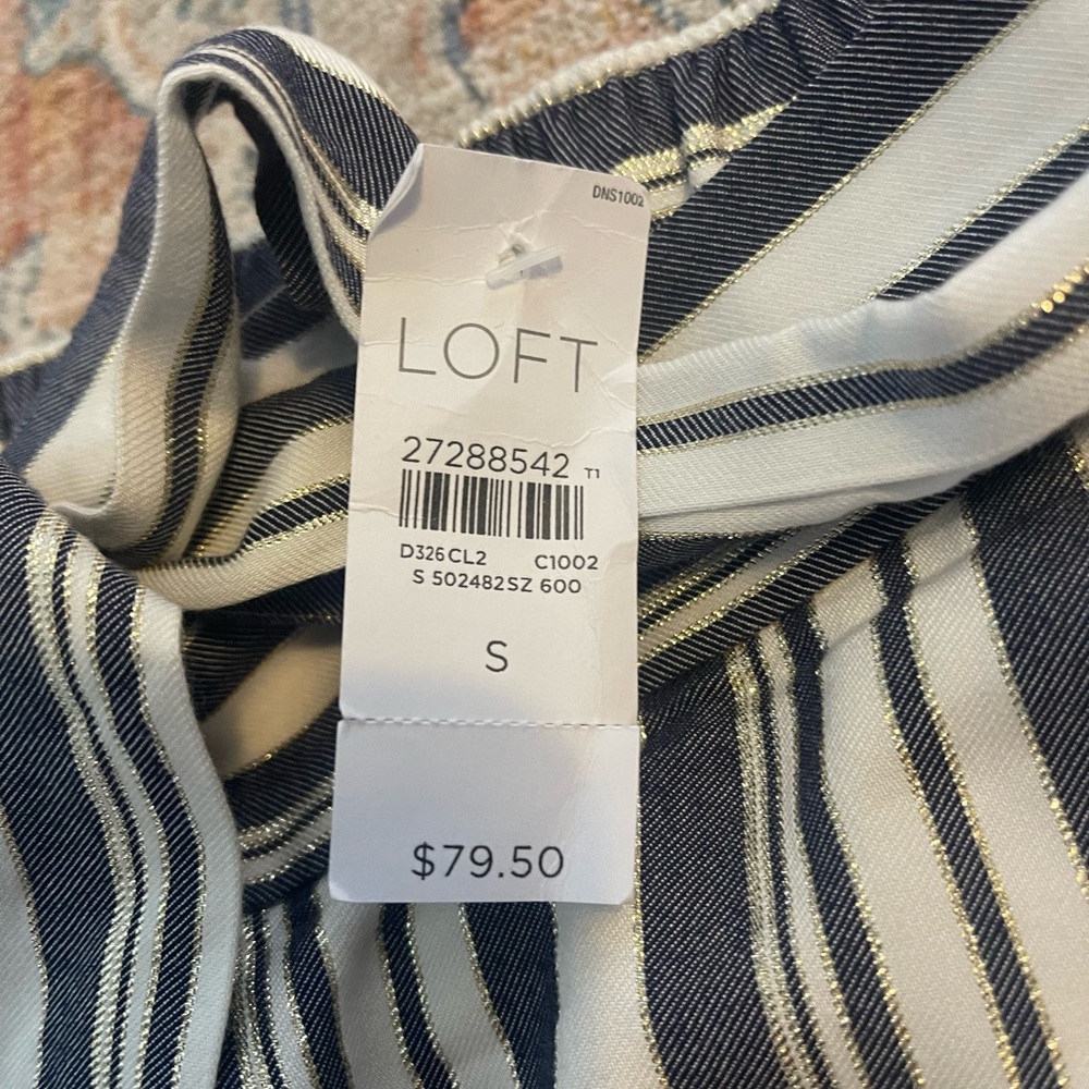 NWT Striped Wide-Leg Pants with Bow Tie - Picture 2 of 4